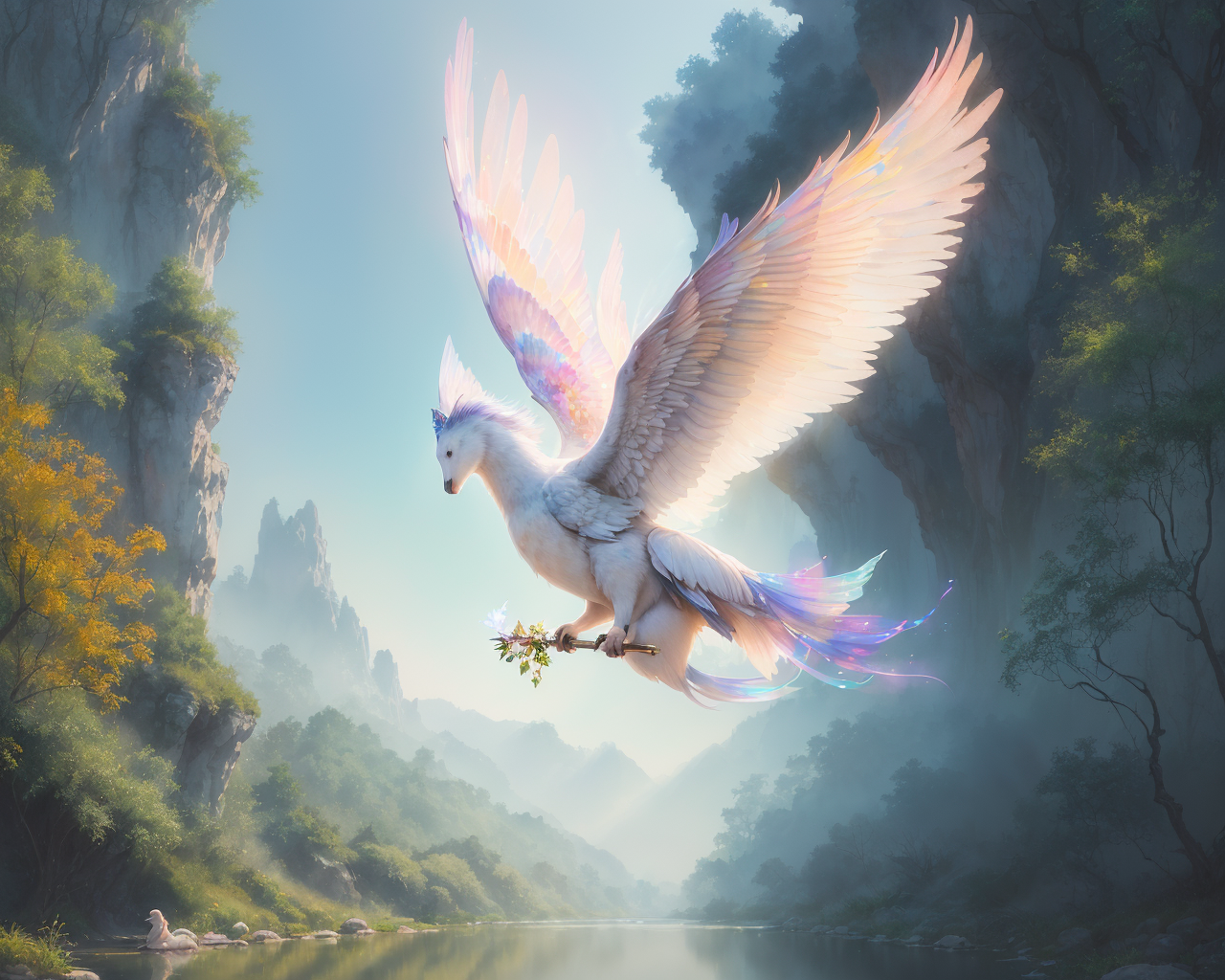 00197-2893050215-(A mystical animal flying gracefully over a peaceful river_1.3), (with shimmering wings and a serene expression_1.2), soft focus.png